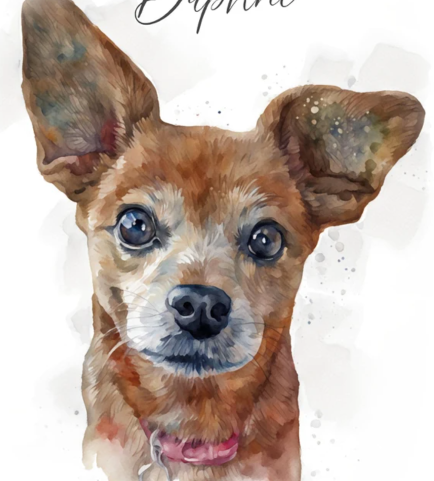 Watercolor Personalized Pet  Portrait