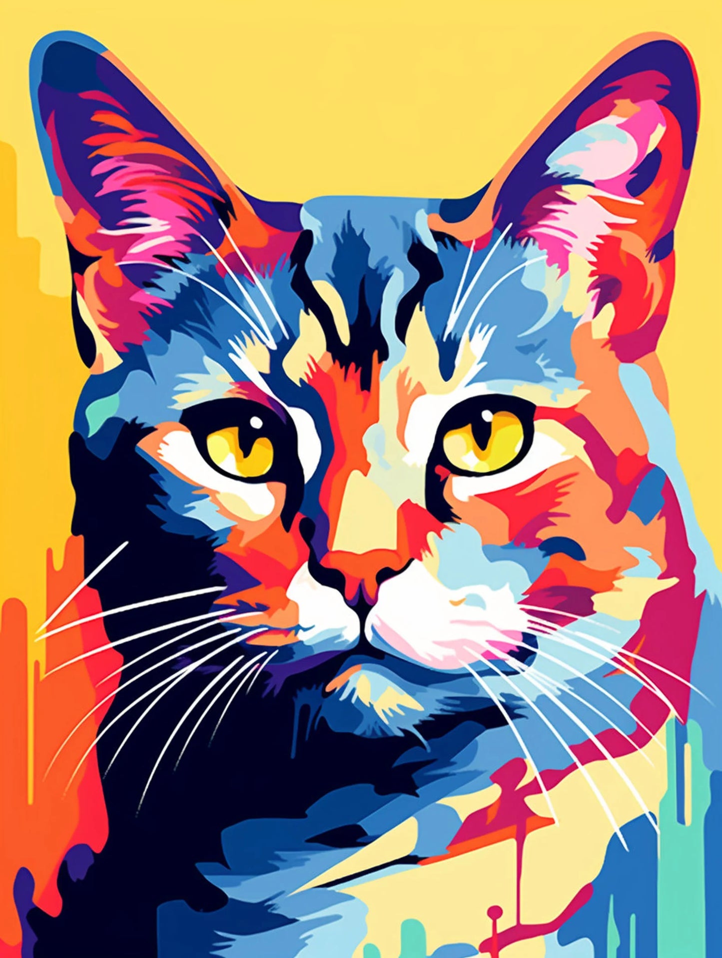 Vibrant Pop Art Personalized Pet  Portrait