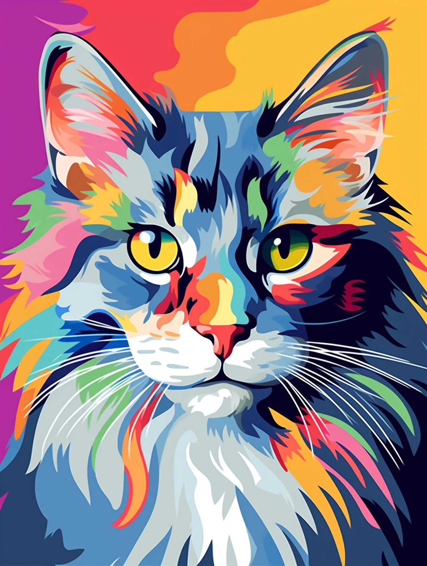 Vibrant Pop Art Personalized Pet  Portrait